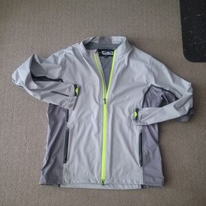 Sun Mountain Gray and Neon Green Zip-Up Jacket